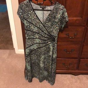 Green floral printed dress